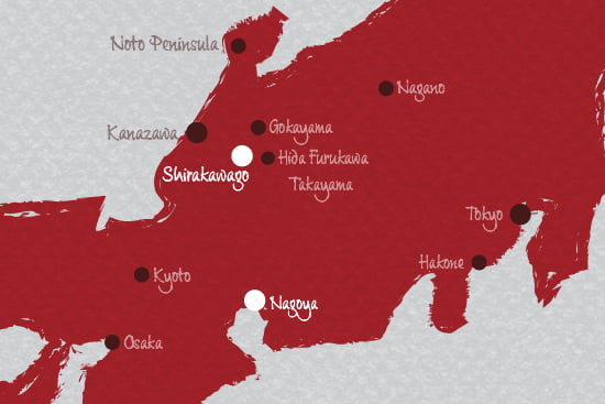 nagoya to shirakawago map